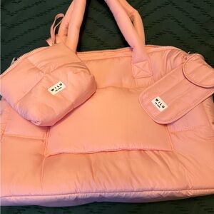 Wilo the Label weekender bag travel tote new pink
